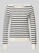 Tommy Hilfiger Strickpullover mit U-Boot-Ausschnitt in Dunkelblau, Grö...