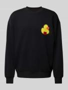 HUGO Sweatshirt mit Label-Detail in Black, Größe S