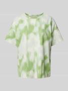 Jake*s Casual Oversized T-Shirt mit Allover-Print in Grass, Größe L