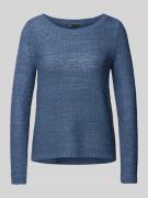 Only Strickpullover mit Rundhalsausschnitt Modell 'GEENA' in Rauchblau...