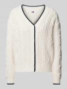 Tommy Jeans Strickcardigan mit Zopfmuster Modell 'BUBBLE CABLE FLAG' i...