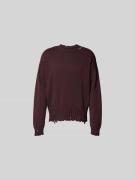 Marni Pullover mit Lochmuster in Bordeaux, Größe 46