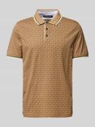 Michael Kors Poloshirt mit kurzer Knopfleiste in Camel, Größe L