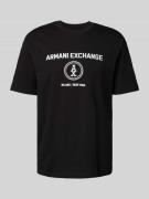 ARMANI EXCHANGE T-Shirt mit geripptem Rundhalsausschnitt in Black, Grö...