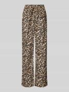 LOLLYS LAUNDRY Flared Stoffhose mit Animal-Print Modell 'Rita' in Mitt...