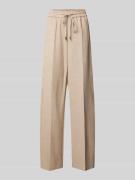 BOSS Wide Leg Stoffhose mit Bügelfalten Modell 'Tamaya' in Beige, Größ...