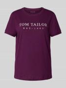 Tom Tailor T-Shirt mit Rundhalsausschnitt in Bordeaux, Größe L