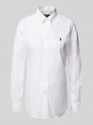 Polo Ralph Lauren Bluse mit Button-Down-Kragen in Weiss, Größe 44