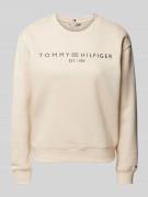 Tommy Hilfiger Sweatshirt mit Label-Print in Beige, Größe S