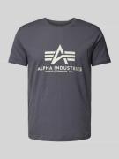 Alpha Industries T-Shirt mit Label-Print in Dunkelgrau, Größe M