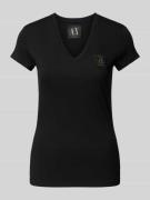 ARMANI EXCHANGE T-Shirt mit Label-Patch in Black, Größe L