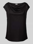 s.Oliver BLACK LABEL Blusenshirt mit Wasserfall-Ausschnitt in Black, G...