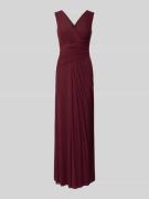 Vera Mont Abendkleid in Wickel-Optik in Bordeaux, Größe 42