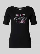 s.Oliver RED LABEL T-Shirt mit Statement-Print Modell 'Enjoy' in Black...