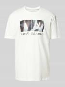 ARMANI EXCHANGE T-Shirt mit Label-Print in Weiss, Größe XL