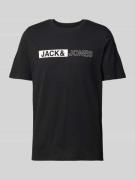 Jack & Jones T-Shirt mit Label-Print Modell 'CONEO' in Black, Größe M