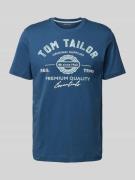 Tom Tailor T-Shirt mit Statement-Print in Blau, Größe L