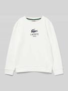 Lacoste Sweatshirt mit Label-Print in Offwhite, Größe 140