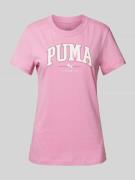 Puma T-Shirt mit Label-Print in Rosa, Größe S