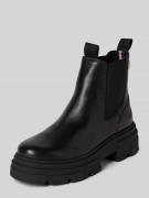 Tommy Hilfiger Lederboots mit Label-Applikation Modell 'COMBAT' in Bla...