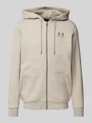 Under Armour Sweatjacke mit Label-Stitching in Hellgrau, Größe L