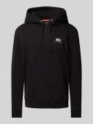 Alpha Industries Hoodie mit Label-Print in Black, Größe L