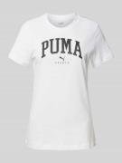 Puma T-Shirt mit Label-Print in Weiss, Größe S