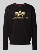 Alpha Industries Sweatshirt mit Rundhalsausschnitt in Black, Größe L