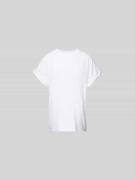 Victoria Beckham T-Shirt mit geripptem Rundhalsausschnitt in Weiss, Gr...