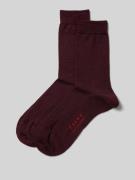 Falke Socken mit Label-Schriftzug Modell 'SOFTMERINO' in Bordeaux, Grö...