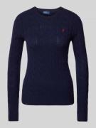 POLO RALPH LAUREN Pullover mit Zopfmuster Modell 'JULIANNA' in Marine,...