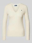 POLO RALPH LAUREN Strickpullover aus Wolle-Kaschmir-Mix mit Zopfmuster...