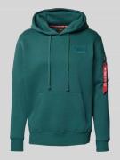 Alpha Industries Hoodie mit Label-Patch in Petrol, Größe L