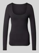 Only Longsleeve mit tiefem Rundhalsausschnitt Modell 'ELA' in Black, G...