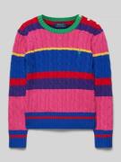 Polo Ralph Lauren Kids Strickpullover mit Zopfmuster in Pink, Größe 10...