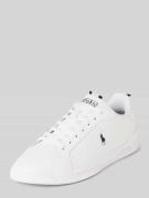 Polo Ralph Lauren Ledersneaker mit Label-Details in Weiss, Größe 42