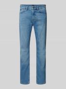 BOSS Slim Fit Jeans mit Label-Patch Modell 'Delaware' in Hellblau, Grö...