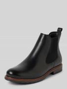 Tamaris Chelsea Boots aus Leder mit Ziernaht in Black, Größe 37