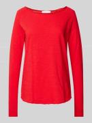 Rich & Royal Longsleeve mit Rollsaum in Rot, Größe L