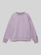 Tom Tailor Comfort Fit Sweatshirt mit Ripp-Bündchen in Purple, Größe 1...