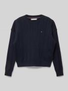 Tommy Hilfiger Teens Strickpullover mit Logo-Stitching in Marine, Größ...