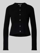 0039 Italy Strickjacke mit Rippenstruktur Modell 'MATILDA' in Black, G...