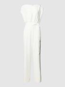 Swing Jumpsuit mit Taillengürtel in Offwhite, Größe 40