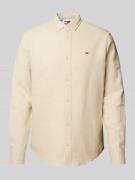 Tommy Jeans Regular Fit Flanellhemd mit Button-Down-Kragen in Beige, G...