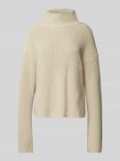 Calvin Klein Jeans Strickpullover mit Stehkragen in Beige, Größe M