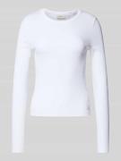 Calvin Klein Jeans Longsleeve mit Rippenstruktur in Weiss, Größe L