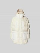 Yves Salomon Steppjacke mit Kapuze in Offwhite, Größe L/XL