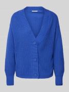 TOM TAILOR DENIM Comfort Fit Strickjacke mit Ripp-Knopfleiste in Royal...