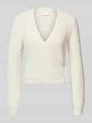 Jake*s Collection Cardigan in Wickel-Optik mit V-Ausschnitt in Ecru, G...