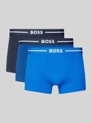 BOSS Trunks mit elastischem Label-Bund im 3er-Pack in Marine, Größe L